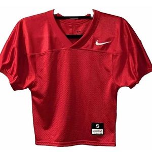 Nike Jersey Boys Small Red Mesh Football Practice Sports Athletic Youth Preowned
